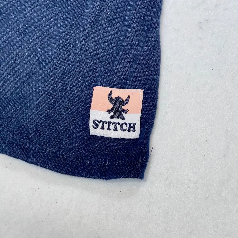 Disney Stitch Lilo Sleepwear Night Shirt Woman Medium 8-10 '21 Print Navy - Picture 3 of 15